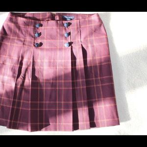 Tommy Hilfiger Classic Pleated Skirt with Buttons